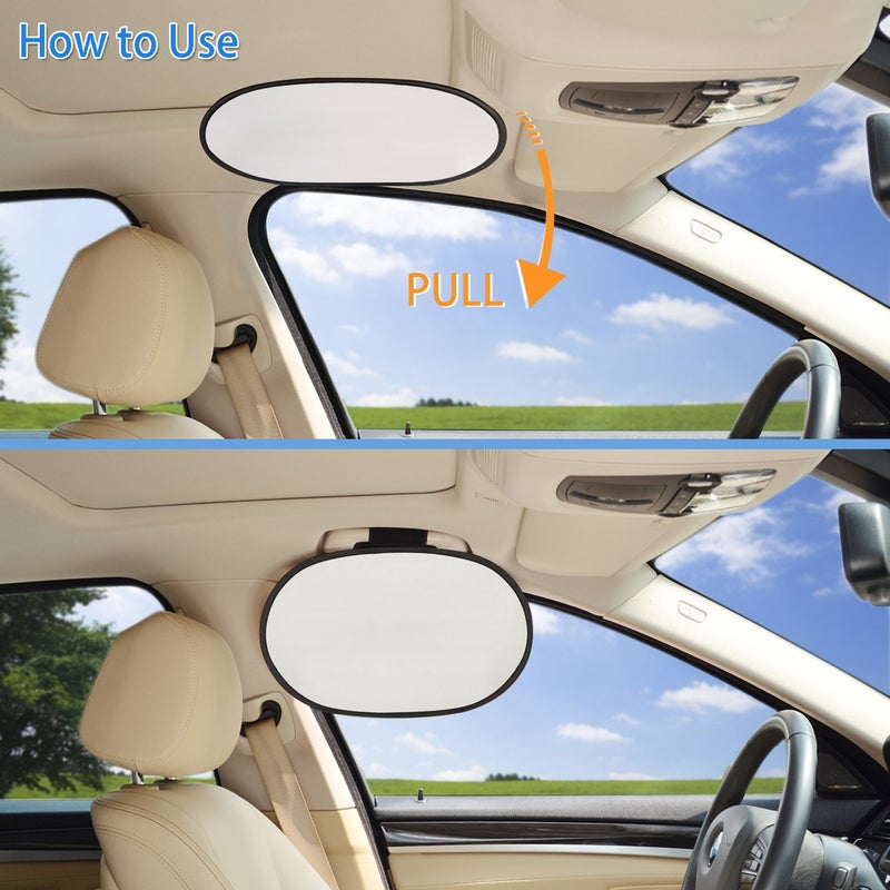 TFY Car Window Sunahde TFY Car Interior Roof Handle Mounted Sun Blocker & Sunshade - Silver - Image 3